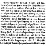 Примечание в Wiener Zeitung относительно Штауффера и вклад его учеников.    Хофманн опубликовал записку от 13 февраля 1811 г.                                                         